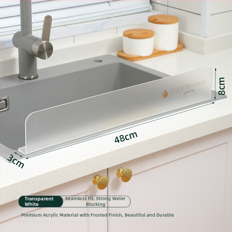 Akrilni kuhinjski štitnik protiv prskanja – vodootporan panel za sudoperu i radnu plohu, zaštita pri pranju, jednostavan stil