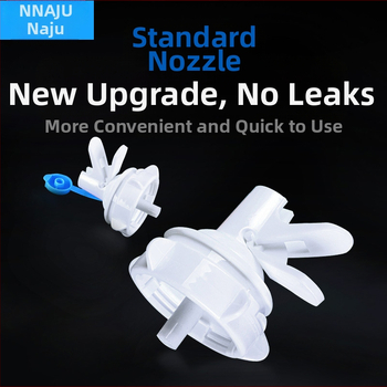 Naju čiaupas vandens buteliams su dulkių kamšteliu, maisto kokybės plastikas, šiuolaikiškas minimalistinis dizainas