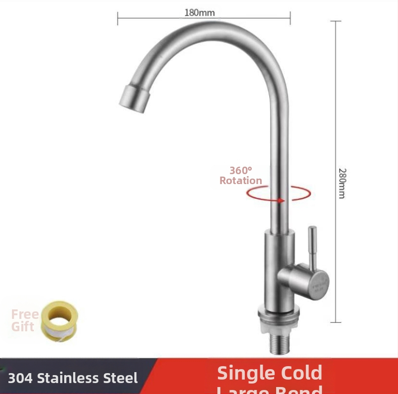 Kuchynský stenový miešací kohút na drezu, nerezová oceľ, brúsený povrch, keramické jadro ventilu, Skoni model 01