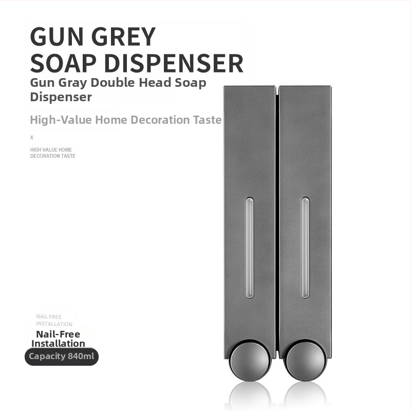 Стенно монтиран дозатор за сапун с ръчно натискане, ABS, инжекционно формован, модерен минималистичен дизайн.