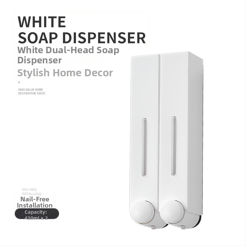 Стенно монтиран дозатор за сапун с ръчно натискане, ABS, инжекционно формован, модерен минималистичен дизайн.