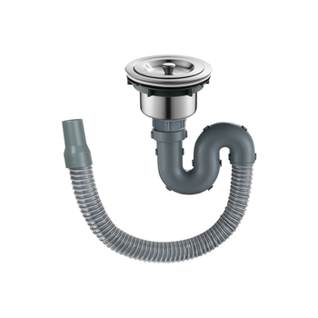 Αποχέτευση νεροχύτη μονής δεξαμενής με επέκταση σωλήνα και αντιμυρωτικός σωλήνας (Μονή νεροχύτης; Επέκταση σωλήνα; Αντιμυρωτικός σωλήνας)