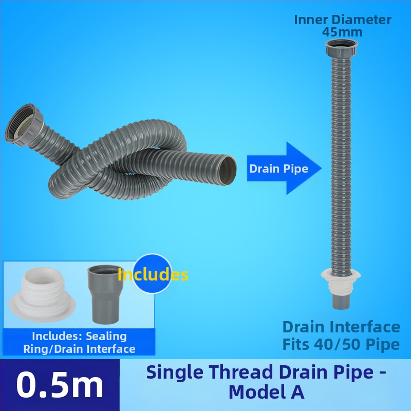 Αποχέτευση νεροχύτη μονής δεξαμενής με επέκταση σωλήνα και αντιμυρωτικός σωλήνας (Μονή νεροχύτης; Επέκταση σωλήνα; Αντιμυρωτικός σωλήνας)