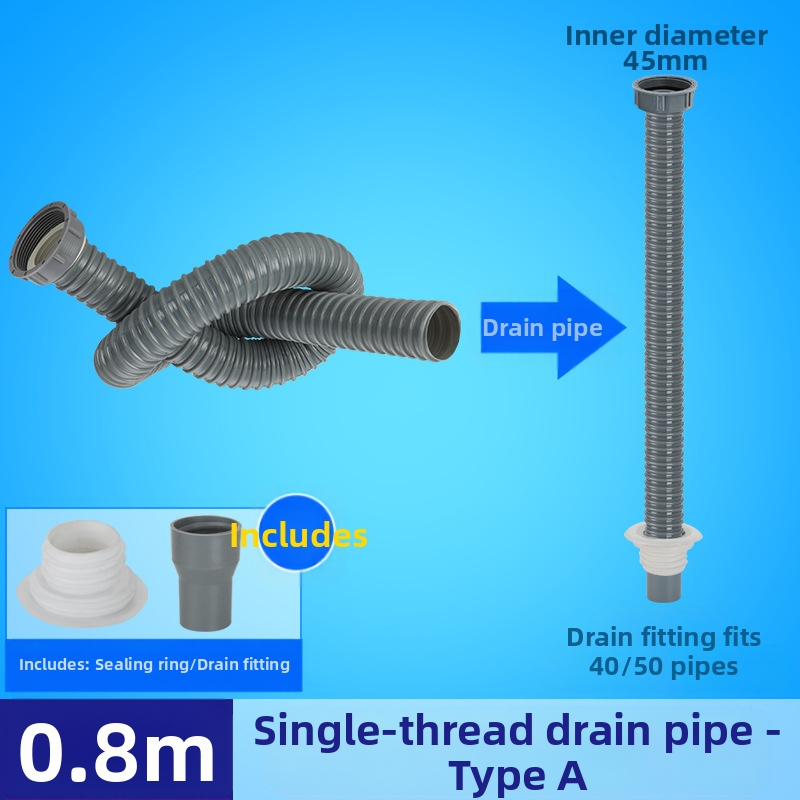 Αποχέτευση νεροχύτη μονής δεξαμενής με επέκταση σωλήνα και αντιμυρωτικός σωλήνας (Μονή νεροχύτης; Επέκταση σωλήνα; Αντιμυρωτικός σωλήνας)