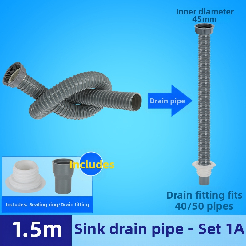 Αποχέτευση νεροχύτη μονής δεξαμενής με επέκταση σωλήνα και αντιμυρωτικός σωλήνας (Μονή νεροχύτης; Επέκταση σωλήνα; Αντιμυρωτικός σωλήνας)