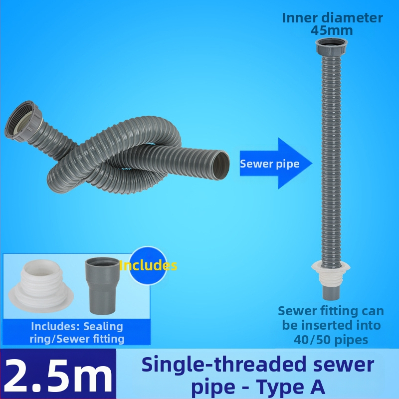 Αποχέτευση νεροχύτη μονής δεξαμενής με επέκταση σωλήνα και αντιμυρωτικός σωλήνας (Μονή νεροχύτης; Επέκταση σωλήνα; Αντιμυρωτικός σωλήνας)