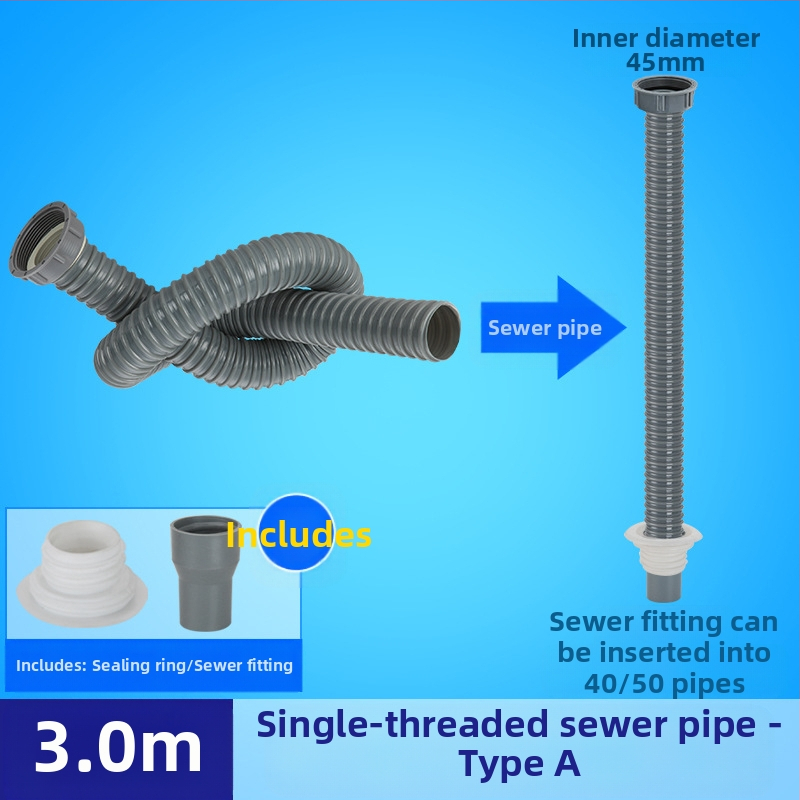 Αποχέτευση νεροχύτη μονής δεξαμενής με επέκταση σωλήνα και αντιμυρωτικός σωλήνας (Μονή νεροχύτης; Επέκταση σωλήνα; Αντιμυρωτικός σωλήνας)