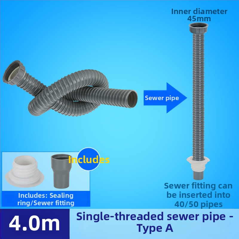 Αποχέτευση νεροχύτη μονής δεξαμενής με επέκταση σωλήνα και αντιμυρωτικός σωλήνας (Μονή νεροχύτης; Επέκταση σωλήνα; Αντιμυρωτικός σωλήνας)