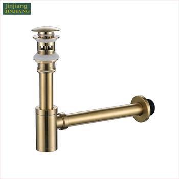 Αποχέτευση νεροχύτη από χαλκό, τοποθετούμενη στον τοίχο, με προστασία από οσμές (Μοντέλο: Water drain; Μάρκα: Goldsmiths; Στυλ: Light Luxury)