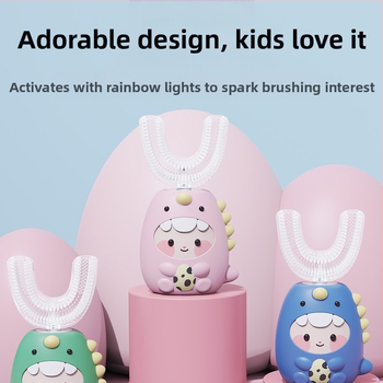 Електрическа четка за зъби с U-образна форма за деца, модел 6856, меки четина
