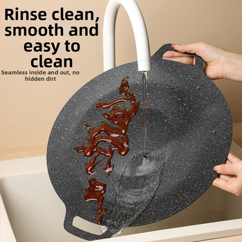 Φορητή εξωτερική αντικολλητική σχάρα για Κορεάτικό BBQ, κυκλικό σιδερένιο teppanyaki τηγάνι για κάμπινγκ, πολυλειτουργική, χωρίς καπνό, τυπωμένο