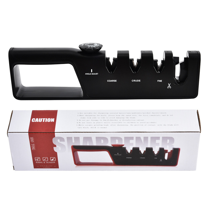4-in-1 reguleeritav nuga teravustaja köögis, mitmematerjalist terituskivi: ABS, volframa teras, teemant, keraamika, kumm
