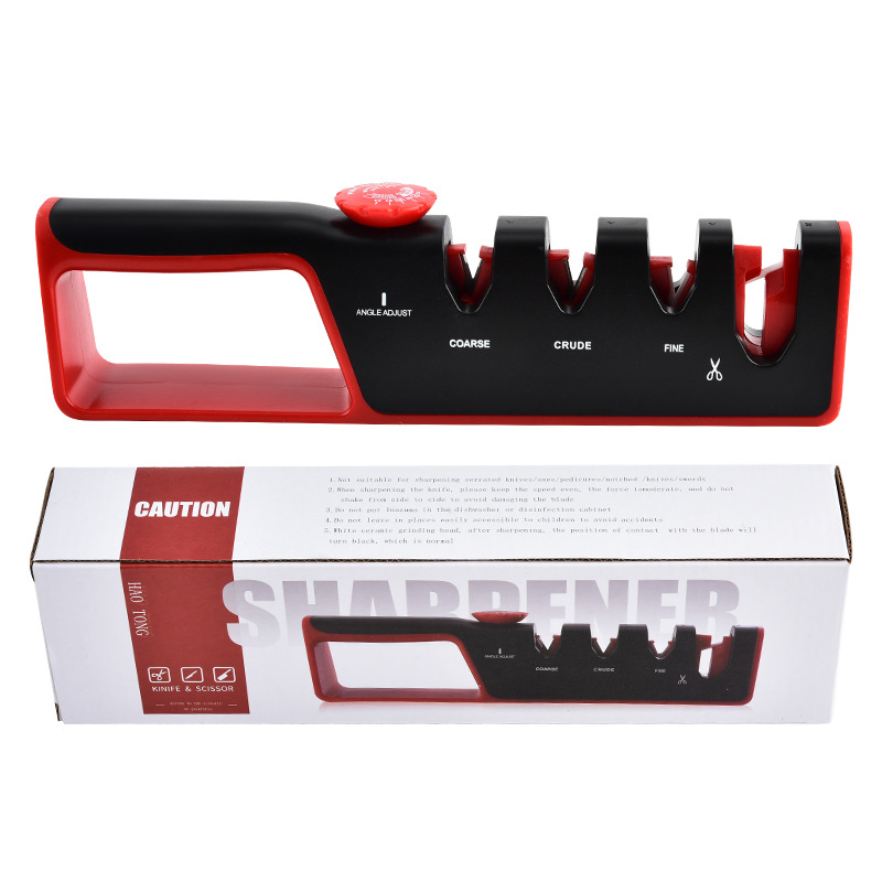 4-in-1 reguleeritav nuga teravustaja köögis, mitmematerjalist terituskivi: ABS, volframa teras, teemant, keraamika, kumm