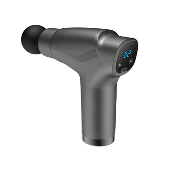 Мини масажор за фасция с четков мотор; 4 накрайника; вградена батерия 1200–2000 mAh; LCD дисплей и 5+ нива на скорост; изключително тих до 36 дБ