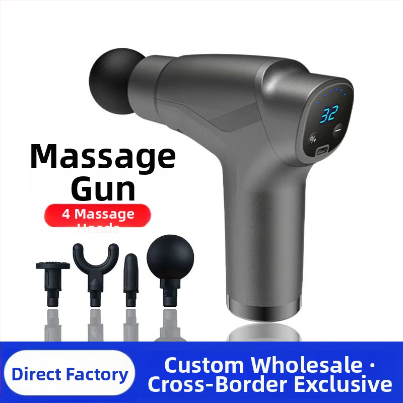 Mini fascijos masažinis įrankis su šepetėliu motoru; 4 masažinės galvutės; įmontuota baterija 1200–2000 mAh; LCD ekranas; 5+ greičio lygiai; itin tyliai (<36 dB)