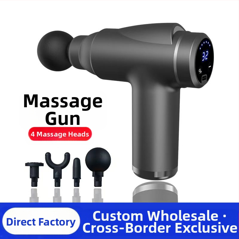 Mini fascijos masažinis įrankis su šepetėliu motoru; 4 masažinės galvutės; įmontuota baterija 1200–2000 mAh; LCD ekranas; 5+ greičio lygiai; itin tyliai (<36 dB)