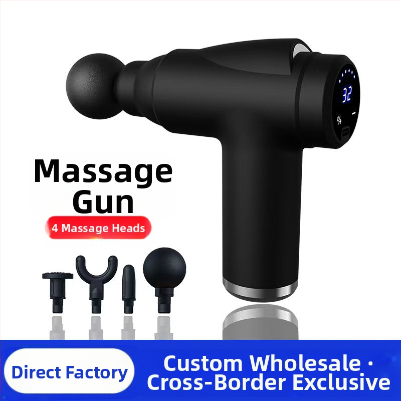 Mini fascijos masažinis įrankis su šepetėliu motoru; 4 masažinės galvutės; įmontuota baterija 1200–2000 mAh; LCD ekranas; 5+ greičio lygiai; itin tyliai (<36 dB)