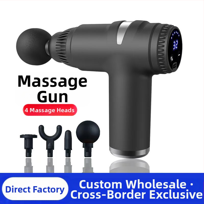 Mini fascijos masažinis įrankis su šepetėliu motoru; 4 masažinės galvutės; įmontuota baterija 1200–2000 mAh; LCD ekranas; 5+ greičio lygiai; itin tyliai (<36 dB)