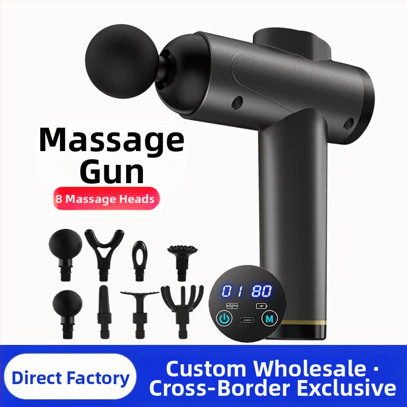 Mini fascijos masažinis įrankis su šepetėliu motoru; 4 masažinės galvutės; įmontuota baterija 1200–2000 mAh; LCD ekranas; 5+ greičio lygiai; itin tyliai (<36 dB)