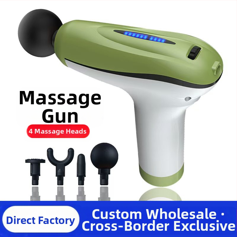 Mini fascijos masažinis įrankis su šepetėliu motoru; 4 masažinės galvutės; įmontuota baterija 1200–2000 mAh; LCD ekranas; 5+ greičio lygiai; itin tyliai (<36 dB)