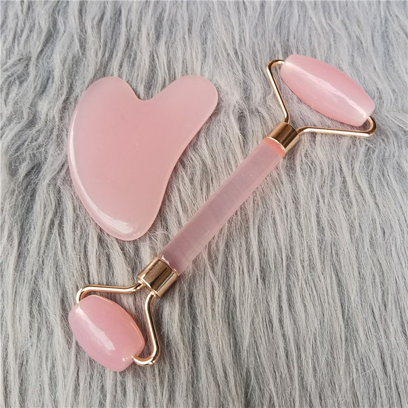 Set masaj roller pentru față, cristal pudrat, fără jad, masaj cu două capete; origine Guangdong; greutate 80 g; ambalaj 150 buc.