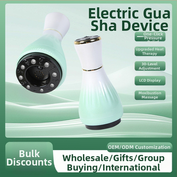 Elektriline gua sha massaažiseade koos kausikuppidega ja mooksibustiooniga (USB toitmine, nupu kontroll, mudel MK-A, temperatuurivahemik 0–48°C, ABS)