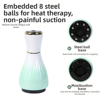 Електрическо устройство за гуаша масаж с купи и моксибуция (USB захранване, управление с бутон, модел MK-A, температурен диапазон 0–48°C, ABS)