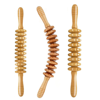 Drveni prijenosni masažni valjak — višefunkcionalni masažer, 250 g, mogućnost prilagođavanja