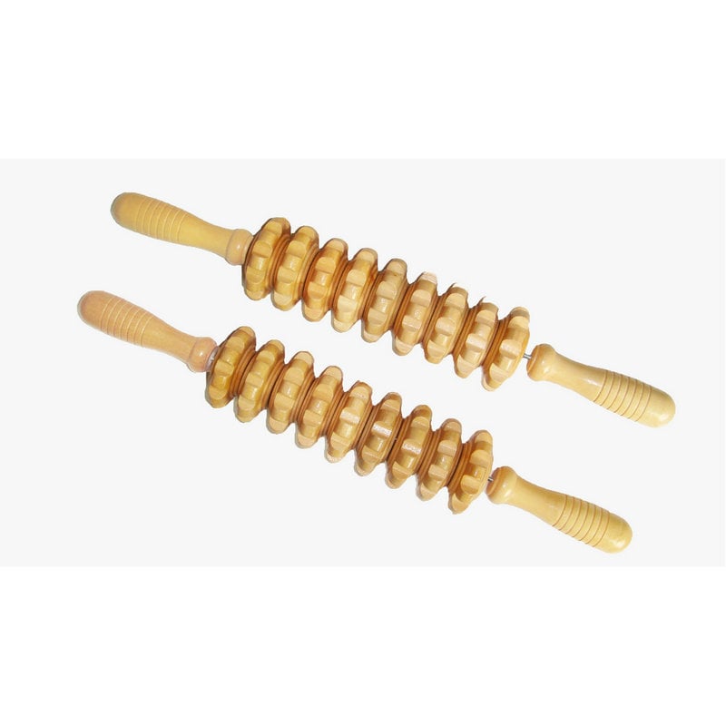 Drveni prijenosni masažni valjak — višefunkcionalni masažer, 250 g, mogućnost prilagođavanja