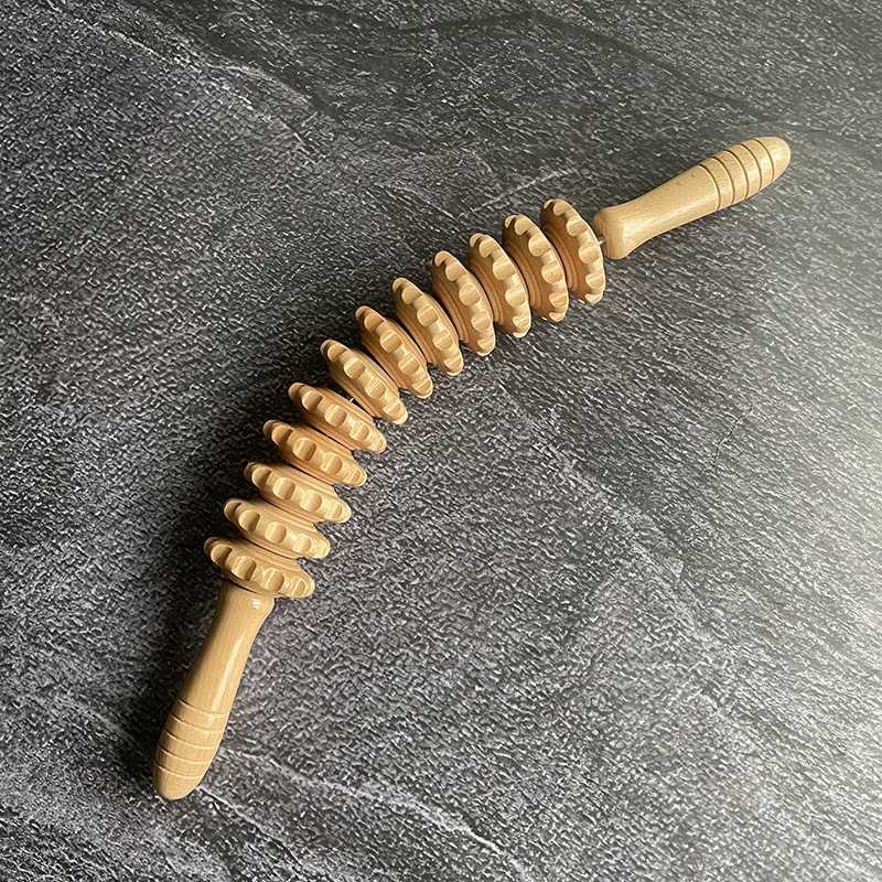 Drveni prijenosni masažni valjak — višefunkcionalni masažer, 250 g, mogućnost prilagođavanja