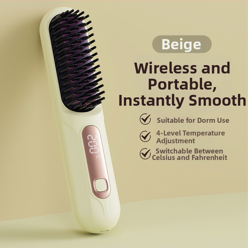 Bežični češanj za ravnanje i kovrčanje kose s negativnim ionima, keramička grijaća ploča 31 mm+, 4 razine kontrole temperature
