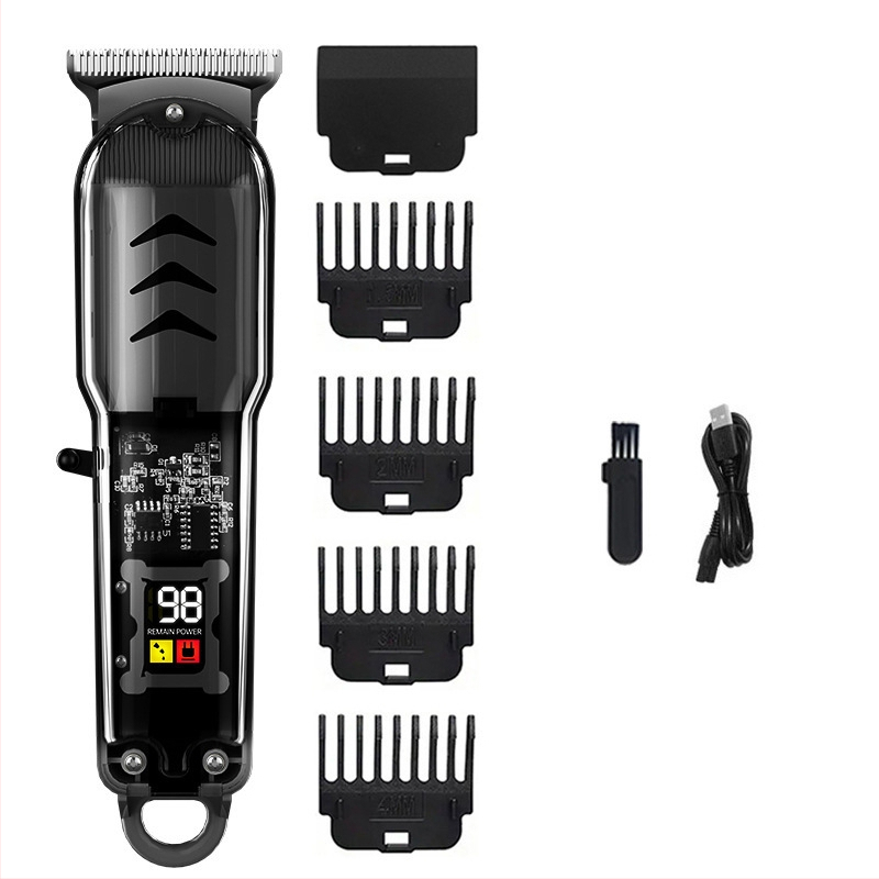 Profesionālais matu griezējs salonam — nerūsējoša tērauda asmens, noņemams un mazgājams; divu barošanas režīmu (uzlāde/pieslēgums); kartēšanas motors; iekšējā akumulatora jauda 800–1000 mAh; zems trokšņa līmenis 36–45 dB