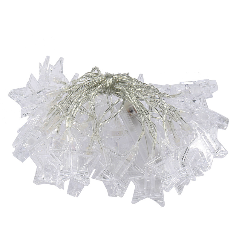 Svjetleći niz s klipovima za fotografije – 10 LED, IP44, 3000K, dimmabilan, načini napajanja: baterija/USB/izvor napajanja