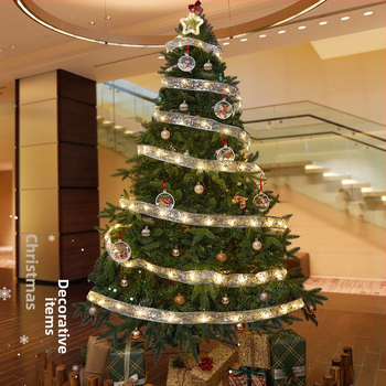 Χριστουγεννιάτικα φωτά κορδέλας με διπλής στρώσης κορδέλα για διακόσμηση δέντρου — Υλικό: Άλλο, IP Άδεια: Όχι, Κατάλληλο για τα Χριστούγεννα