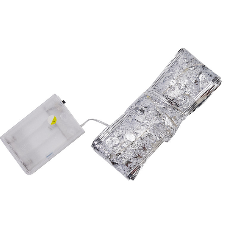 Коледни светлинни ленти с двойнослойна панделка за украса на коледно дърво — Материал: Друго, IP разрешение: Не, Подходящ за Коледа