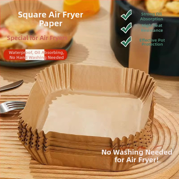 Τετράγωνος δίσκος λαδόκολλας για φριτέζα αέρος, διπλής όψης σιλικόνη, απορροφητικό λίπους, ανθεκτικός σε υψηλές θερμοκρασίες για φούρνο