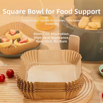 Τετράγωνος δίσκος λαδόκολλας για φριτέζα αέρος, διπλής όψης σιλικόνη, απορροφητικό λίπους, ανθεκτικός σε υψηλές θερμοκρασίες για φούρνο