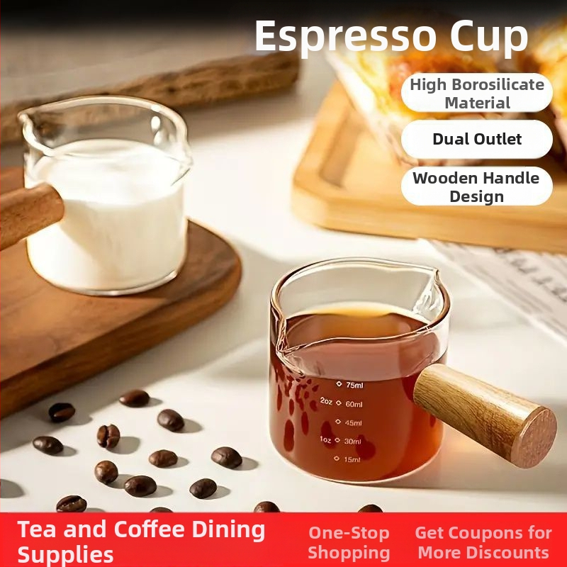 Espresso ekstrakcijos matavimo puodelis iš aukštos borosilikatinio stiklo, paprastas stilius, talpa 1, naujas kinų stilius