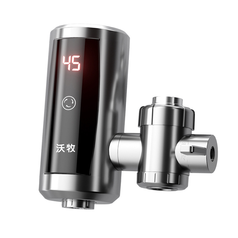 Електрически кран за вода с моментално нагряване и постоянна температура, без монтаж, за кухня и баня, модел WM-34-3, 3400W, 220V, цифров дисплей