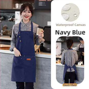 Σετ ποδιά, χωρίς μανίκια, καμβάς, ρυθμιζόμενες με τρία κουμπιά, αδιάβροχη και ανθεκτική στο λάδι, για επαγγελματικές κουζίνες.