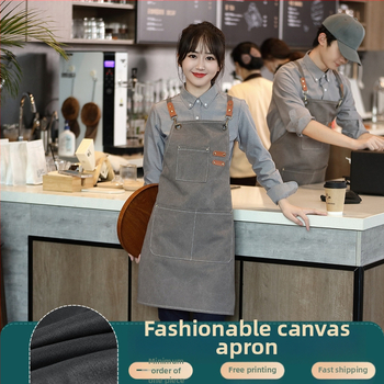 Ποδιά από βαμβακερό καμβά - χωρίς μανίκια, αντιλερωτικό, μοντέρνος μινιμαλισμός