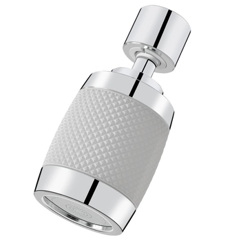 Virtuvės čiaupas – universalus išplėtėjas su pasukamuoju jungtimi, filtru ir apsauga nuo purslų; aliuminio lydinys; modelis 1; modernus minimalistinis dizainas