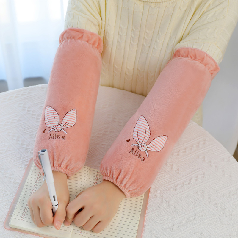 Manșete lungi din catifea cristal pentru treburi casnice, unisex, anti-murdărire, model solid, iarnă-toamnă