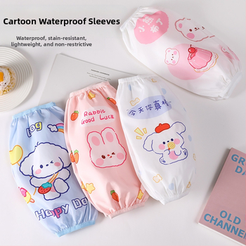 Αδιάβροχες καρτούν μανσέτες κουζίνας για παιδιά – πλενόμενες, ανθεκτικές σε λεκέδες, ηλικίες 3–13 ετών.