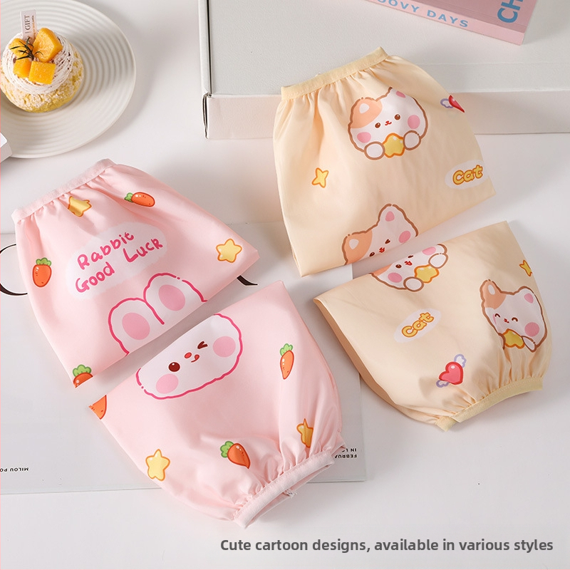 Водоустойчиви карикатурни ръкавни протектори за деца – за кухнята, миещи се, устойчиви на петна, възраст 3–13 г.