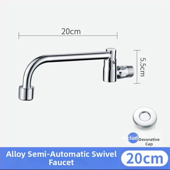Robinet de bucătărie montat pe perete, semi-automat, doar apă rece, cartuș ceramic, deschidere spirală, conexiuni de 15 mm