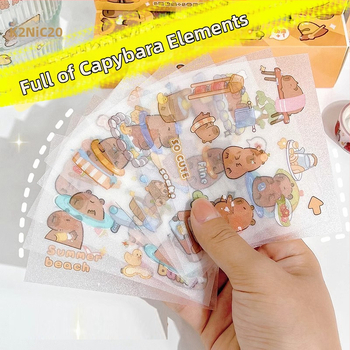 Σετ ειδών γραφείου με θέμα την καπιμπάρα, DIY, χειροποίητο ημερολόγιο και πλήρες σετ αυτοκόλλητων