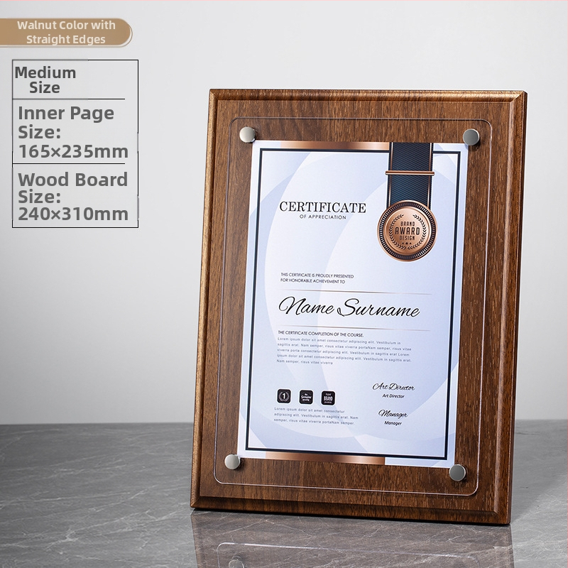 Placă din lemn pentru personalizarea medalelor cu logo, Scrisoare de autorizare a mărcii, Placă din acrilic cristal