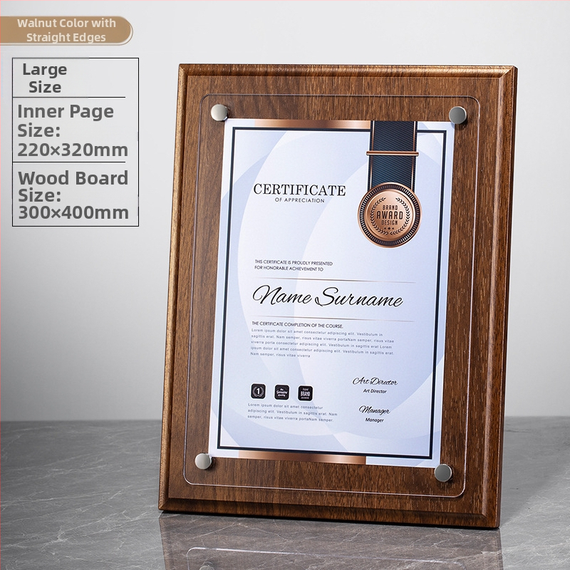 Placă din lemn pentru personalizarea medalelor cu logo, Scrisoare de autorizare a mărcii, Placă din acrilic cristal