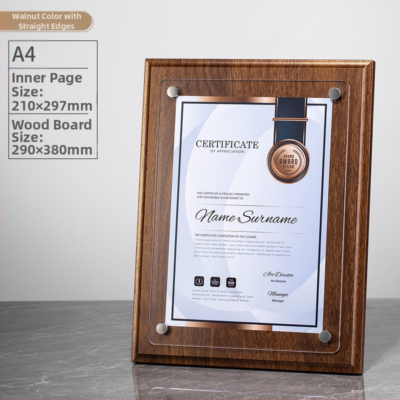 Placă din lemn pentru personalizarea medalelor cu logo, Scrisoare de autorizare a mărcii, Placă din acrilic cristal